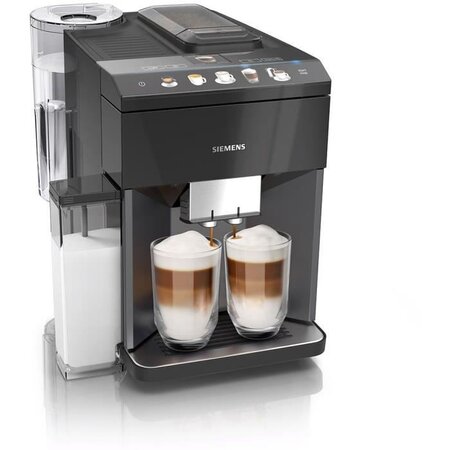 Siemens eq.500 machine à café 1500w -carafe à lait 0 7l intégrée-9 programmes-3 temp.-réservoir eau 1 7l - iaroma - noir laqué