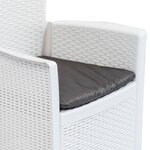 vidaXL Ensemble à manger d'extérieur 5Pièces Plastique Blanc Aspect rotin