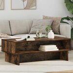 vidaXL Table basse Chêne fumé 100 x 46 x 35 cm Bois d'ingénierie
