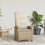 vidaXL Chaise de jardin inclinable Beige et crème 64 x 57 5 x 112 cm