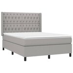 vidaXL Sommier à lattes de lit matelas LED Gris clair 140x190 cm Tissu