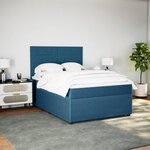 vidaXL Sommier à lattes de lit et matelas bleu 140x190 cm velours