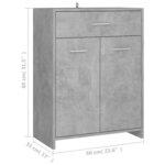 vidaXL Armoire de salle de bain gris béton 60x33x80 cm bois ingénierie