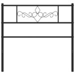 vidaXL Tête de lit métal noir 107 cm