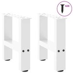 vidaXL Pieds de table basse Blanc 2 pièces 40 x (30-31) cm Acier