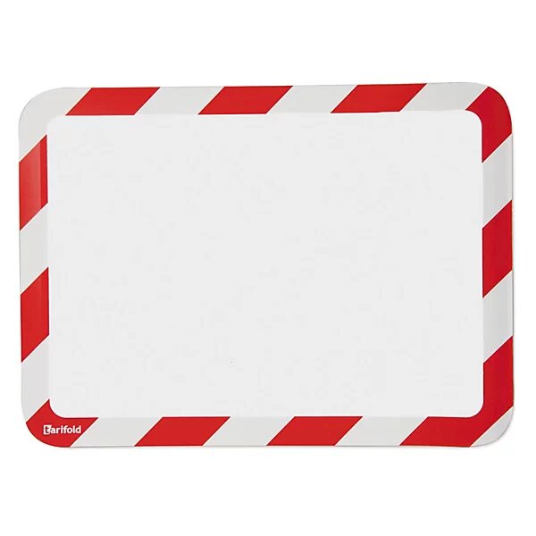 Pochette avec adhésif repositionable rouge et blanc (colis de 2)