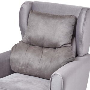 Coussin lombaire ergonomique en suédine  Gris foncé - HOMESCAPES