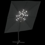 vidaXL Parasol cantilever à LED Anthracite 400x300 cm