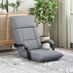 vidaXL Fauteuil de sol ajustable Gris clair Tissu