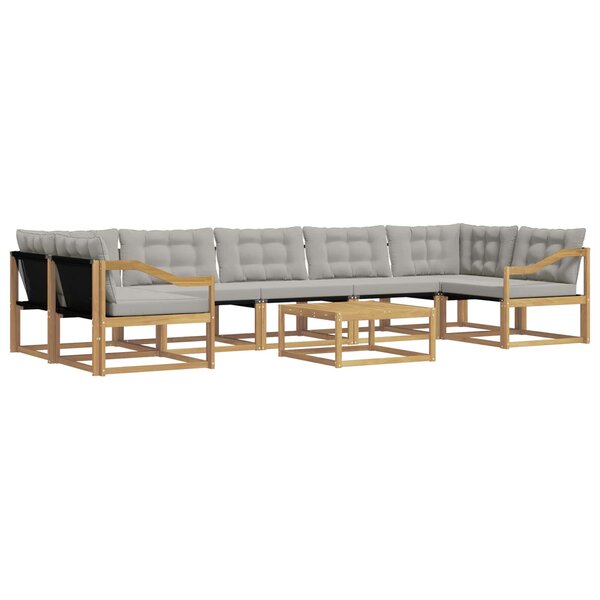 vidaXL Ensemble de canapés d'extérieur 8 pc Blanc et gris clair