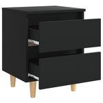 vidaXL Table de chevet avec pieds en pin Noir 40x35x50 cm