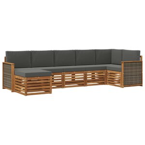 vidaXL Ensemble de canapés d'extérieur 6 pc Naturel et Anthracite