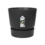 ELHO Pot de fleurs rond Greenville 30 - Extérieur - Ø 29,5 x H 27,8 cm - Vivre noir