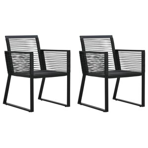 vidaXL Chaises de jardin lot de 2 Noir Rotin PVC