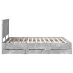 vidaXL Cadre de lit Gris béton 150 x 200 cm Bois Ingénierie