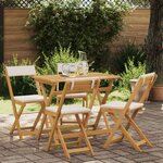vidaXL Chaises de bistrot d'extérieur 4 Pièces Crème blanc