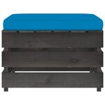 vidaXL Salon de jardin 3 Pièces avec coussins Bois imprégné de gris