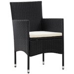 vidaXL Salon de jardin 5 Pièces avec coussins résine tressée noir