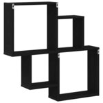 vidaXL Étagère Murale Cube avec étagère Chêne noir 80 x 15 x 78.5 cm