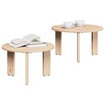 vidaXL Table basse 2 Pièces Naturel Bois de pin massif