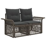 vidaXL Ensemble de canapé de jardin 12 Pièces Gris polyrotin