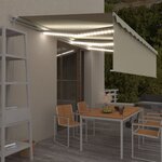 vidaXL Auvent manuel rétractable avec store et LED 6x3 m Crème