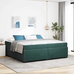 vidaXL Cadre de lit avec matelas Vert foncé 200 x 200 cm Velours