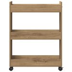 Cabinet roulant vidaXL chêne artisanal 60x22x79 cm en bois d'ingénierie