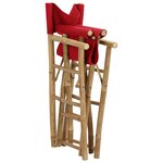 vidaXL Chaises pliables de directeur lot de 2 Rouge Bambou et tissu