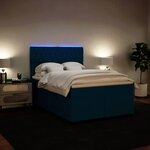 vidaXL Sommier à lattes de lit et matelas bleu 160x200 cm velours