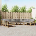 vidaXL Ensemble de canapés d'extérieur 9 Pièces Blanc et gris clair