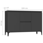 Vidaxl buffet gris 104x35x70 cm aggloméré