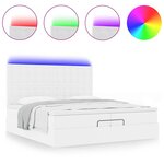 VidaXL Cadre de lit ottoman avec matelas blanc 200x200 cm similicuir