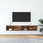 vidaXL Meubles TV 2 Pièces chêne fumé 80x31x25 5 cm bois d'ingénierie