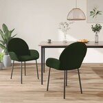 vidaXL Chaises à manger lot de 2 Vert foncé Velours