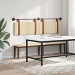 vidaXL Tête de lit suspendue Avec lumière LED Crème PU antique