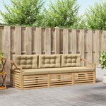 vidaXL Ensemble de canapés d'extérieur 3 Pièces Blanc et Beige Polyester