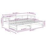 vidaXL Lit coulissant Noir Bois de pin solide 2x(80x200) cm
