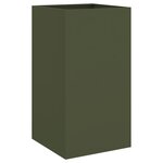 vidaXL Jardinière vert olive 42x38x75 cm acier laminé à froid
