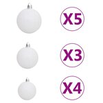 vidaXL Arbre de Noël artificiel pré-éclairé et boules blanc 180 cm