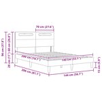 vidaXL Cadre de lit avec bandes LED Gris 140 x 200 cm Simili cuir