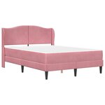 vidaXL Cadre de lit avec tête de lit Rose 140 x 190 cm Velours