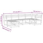 vidaXL Salon de jardin 6 Pièces cire marron bois de pin massif