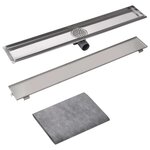 vidaXL Drain de douche linéaire 830 x 140mm Acier inoxydable