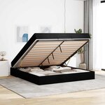 vidaXL Cadre de lit avec matelas avec matelas 2 Pièces Noir tissu