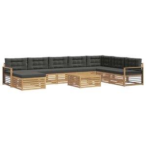 vidaXL Ensemble de canapés d'extérieur 9 Pièces Blanc et anthracite
