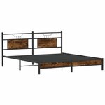 vidaXL Cadre de lit sans matelas chêne fumé 160x200 cm bois ingénierie