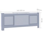 vidaXL Cache-radiateur MDF Gris 205 cm