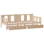 vidaXL Lit de jour avec tiroirs sans matelas 90x190 cm bois massif