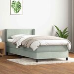 vidaXL Sommier à lattes de lit et matelas gris clair 100x210cm velours